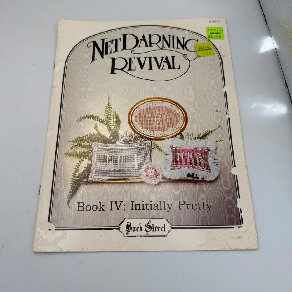 Vintage Cross Stitch Country Crafts 1988 & Net Darning Revival Book IV Lot of 2